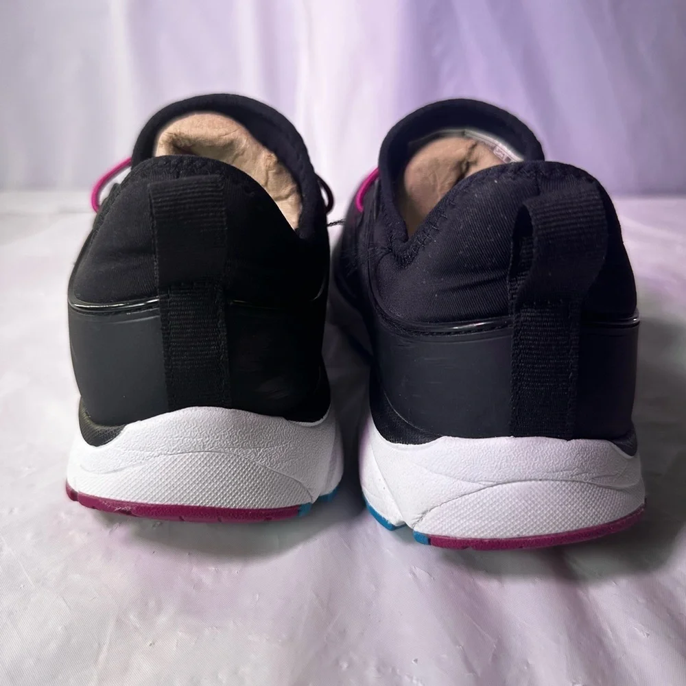 Vionic Women's Black Sneakers with Pink and Blue Accents